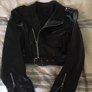 Leather motorcycle jacket